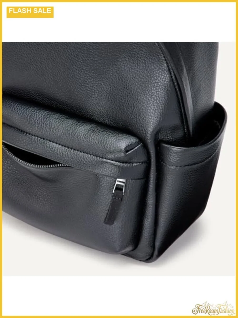 Faux Leather Small Backpack Bag Adjustable Strap Zip Closure